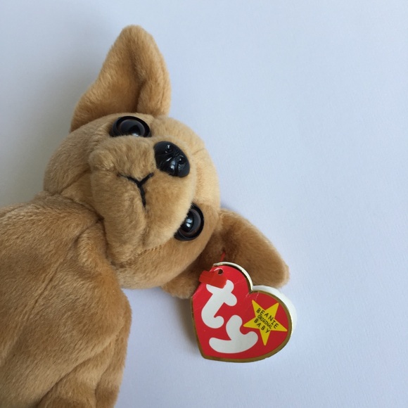Ty Tiny The Chihuahua Brown Plush Dog Toy Beanie Babies - Picture 3 of 9
